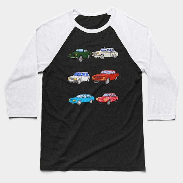 ussr cars Baseball T-Shirt by Antho